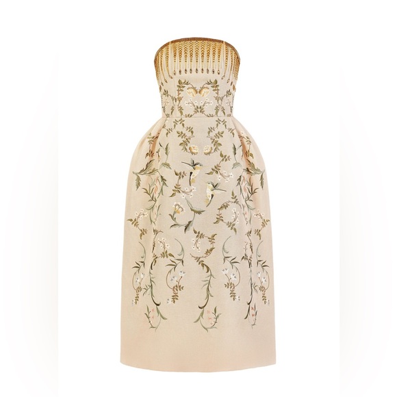 lobbster Dresses & Skirts - Lobbster Almira Strapless Embroidered Midi
Dress